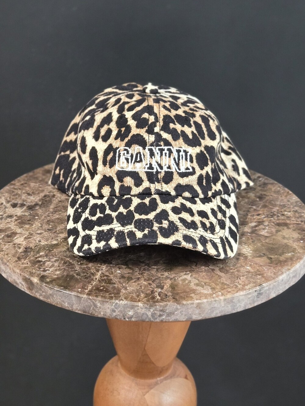 ganni | organic cotton baseball cap | hat | leopard | animal print | one size